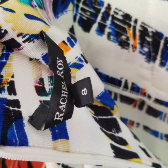 Rachel Roy Silk Multi-colored Pleated Skirt with Pockets in Size 8 - Picture 8 of 15